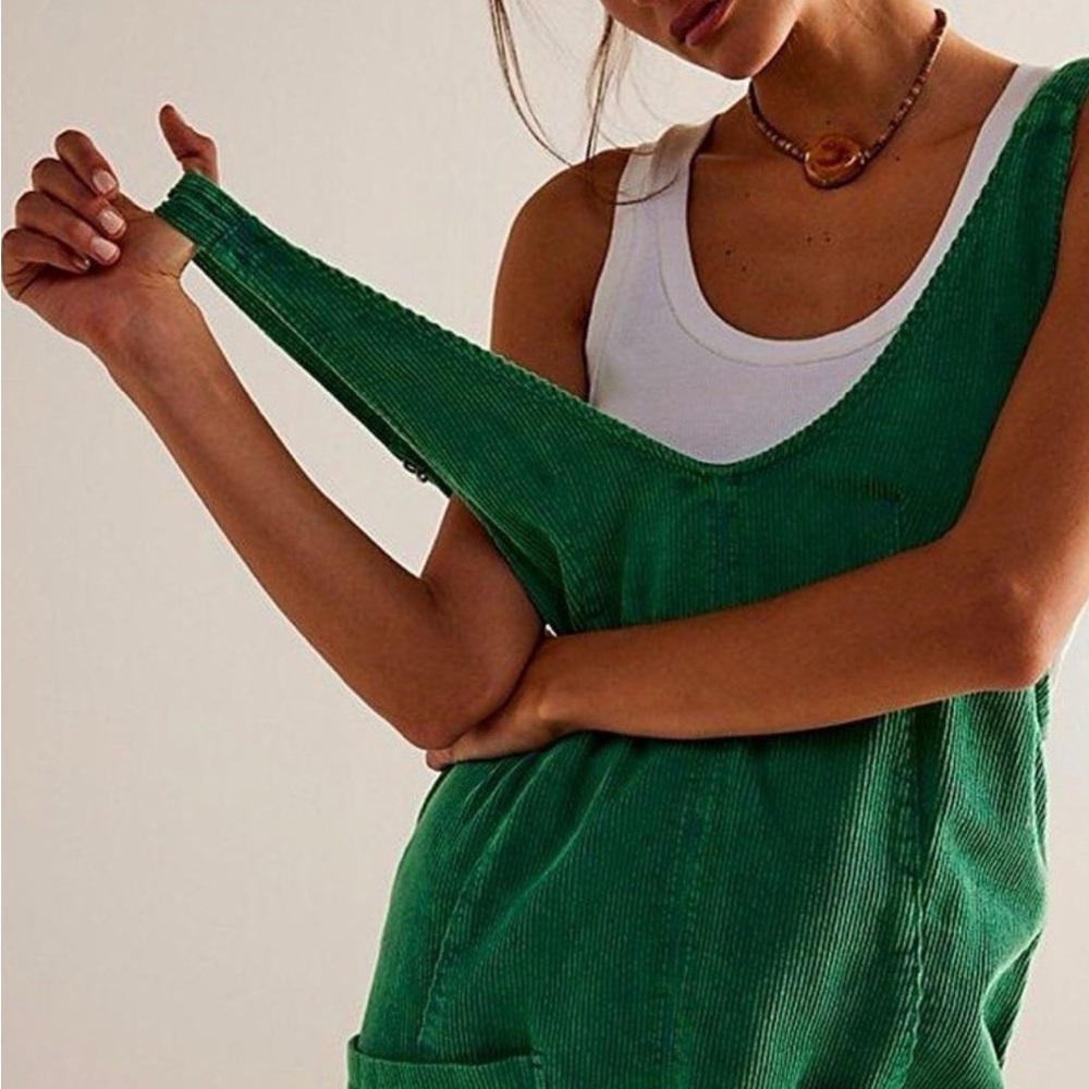 We the free green cord overalls